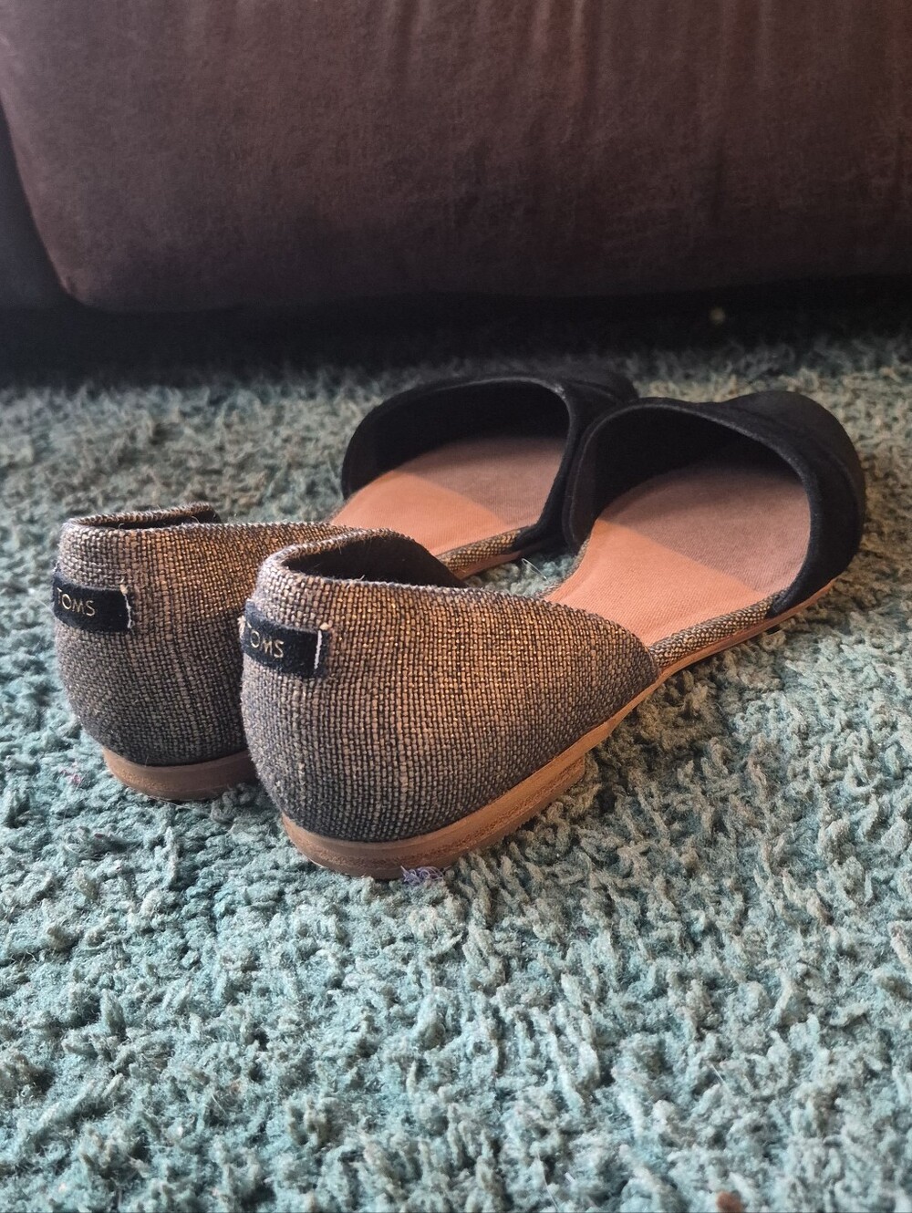 Toms Jutti D'Orsay Flats Gray Black Size 9.5 - Picture 6 of 13
